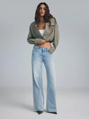Obrázek produktu Stradivarius Džíny D91 S Low Waist Střihem A Širokými Nohavicemi Světle Modrá