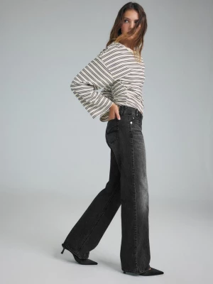Obrázek produktu Stradivarius Džíny Straight Low Waist S Kladivovým Pasem Tmavě Šedá