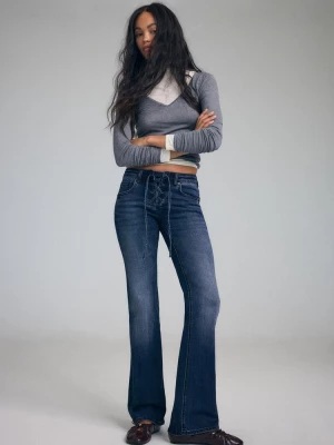 Obrázek produktu Stradivarius Jeans Bootcut Se Šněrováním Tmavě Šedá