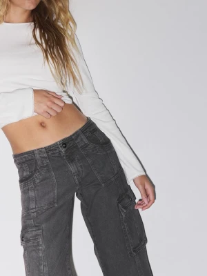 Obrázek produktu Stradivarius Kalhoty Cargo Low Waist Tmavě Šedá