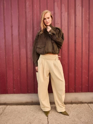 Obrázek produktu Stradivarius Kalhoty Cargo S Objemným Střihem A Detailem V Pase Beige
