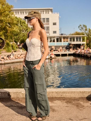 Obrázek produktu Stradivarius Kalhoty Straight Cargo Khaki