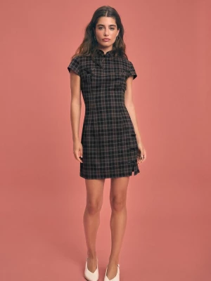 Obrázek produktu Stradivarius Krátké Šaty Se Stojáčkem A Kostkovaným Vzorem Black
