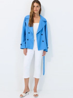 Obrázek produktu Stradivarius Krátký Splývavý Trenčkot Páskem Royal Blue