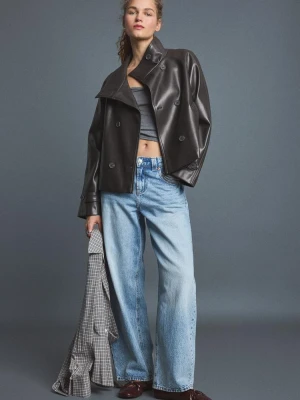 Obrázek produktu Stradivarius Krátký Trenčkot Z Imitace Kůže Tmavě Šedá