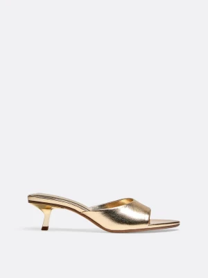 Obrázek produktu Stradivarius Metalické Mules Na Podpatku Zlato