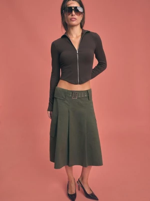 Obrázek produktu Stradivarius Midi Utility Sukně S Kapsami Khaki
