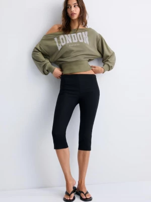 Obrázek produktu Stradivarius Mikina Cropped S Lodičkovým Výstřihem Khaki