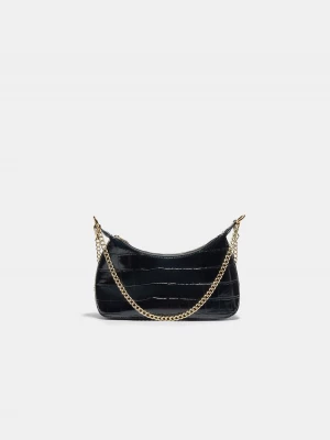 Obrázek produktu Stradivarius Mini Kabelka Přes Rameno S Krokodýlím Efektem Black