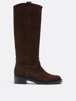 Obrázek produktu Stradivarius Ploché Jezdecké Boty Z Kůže Hnědá