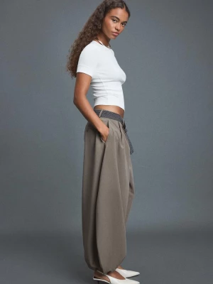 Obrázek produktu Stradivarius Objemné Kalhoty S Nízkým Sedem A Vázáním Brown