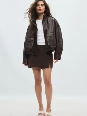Obrázek produktu Stradivarius Oversize Bunda Z Imitace Kůže Brown