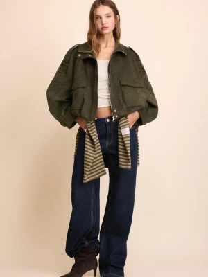 Obrázek produktu Stradivarius Bunda Oversize S Efektem Imitace Semiše Khaki