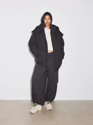 Obrázek produktu Stradivarius Oversize Prošívaná Bunda S Kapucí Black
