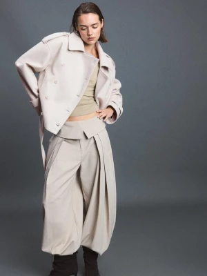 Obrázek produktu Stradivarius Oversize Trenčkot Měkkým Povrchem Ecru