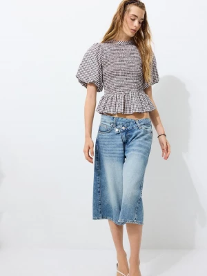 Obrázek produktu Stradivarius Peplum Blůza S Krátkým Rukávem Ecru
