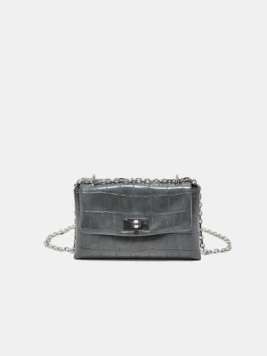 Obrázek produktu Stradivarius Pevná Kabelka Přes Rameno S Krokodýlím Efektem Dark Grey