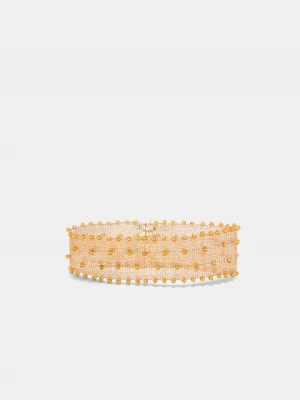 Obrázek produktu Stradivarius Pevný Náhrdelník Choker Z Kovové Síťoviny Zlato
