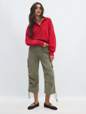 Obrázek produktu Stradivarius Úpletový Svetr S Polo Límečkem Red