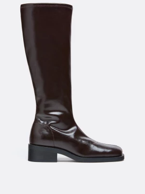 Obrázek produktu Stradivarius Ploché Elastické Kozačky Hnědá