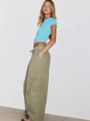 Obrázek produktu Stradivarius Popelínové Cargo Kalhoty Khaki