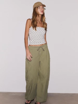 Obrázek produktu Stradivarius Popelínové Kalhoty Cargo Khaki