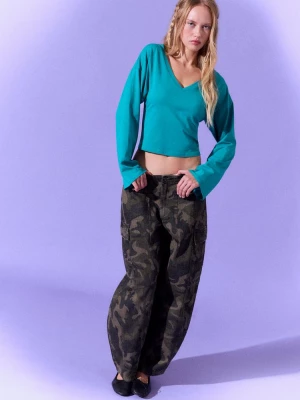 Obrázek produktu Stradivarius Potištěné Kalhoty Cargo Khaki