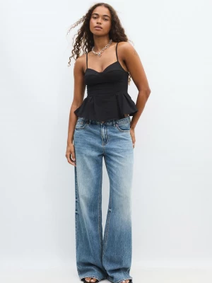 Obrázek produktu Stradivarius Přiléhavý Top S Řasením Black