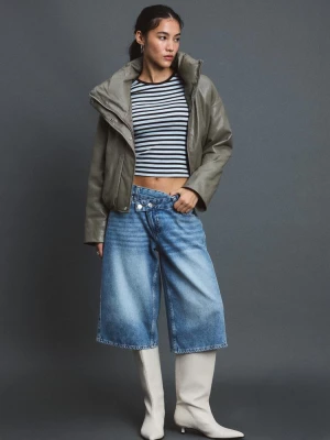 Obrázek produktu Stradivarius Prošívaná Bunda Vysokým Límcem A Imitací Kůže Šedá