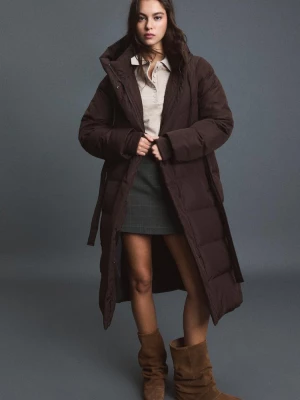Obrázek produktu Stradivarius Prošívaný Kabát Opaskem Brown
