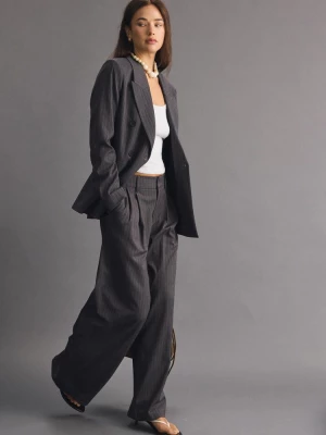 Obrázek produktu Stradivarius Pruhované Kalhoty Wide Leg Grey