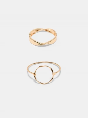 Obrázek produktu Stradivarius Sada 2 Pevných Vlnitých Náramků Gold
