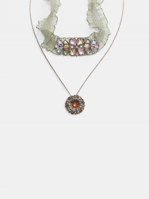 Obrázek produktu Stradivarius Sada 2 Látkových Choker Náhrdelníků Khaki