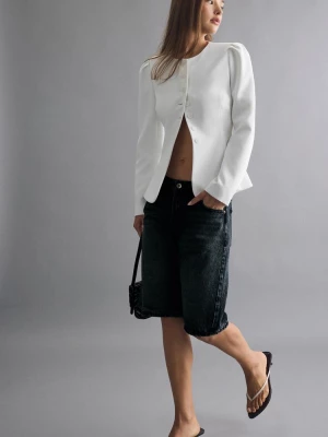 Obrázek produktu Stradivarius Sako S Peplum Střihem Ecru
