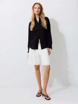 Obrázek produktu Stradivarius Splývavá Košile S Lněným Efektem Black