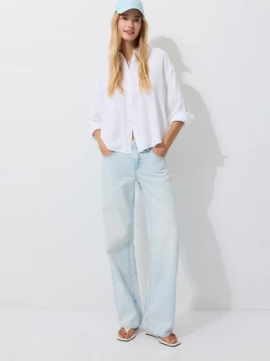 Obrázek produktu Stradivarius Splývavá Košile Lněným Efektem White