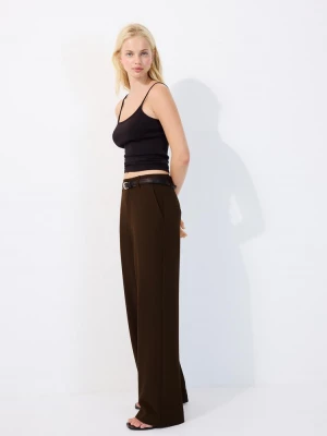 Obrázek produktu Stradivarius Splývavé Rovné Kalhoty S Páskem Brown