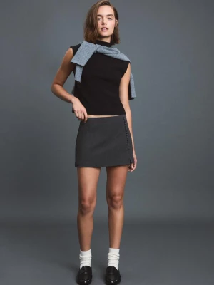 Obrázek produktu Stradivarius Společenská Mini Sukně S Knoflíky Dark Grey