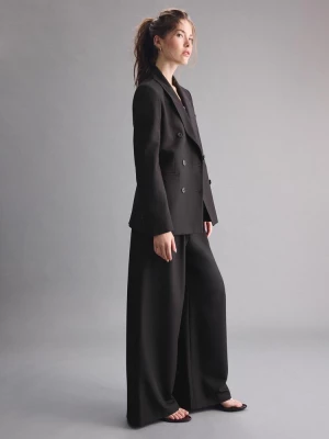 Obrázek produktu Stradivarius Společenské Kalhoty Wide Leg S Nastavitelnými Knoflíky Black