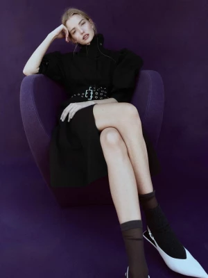 Obrázek produktu Stradivarius Trench S Nabíranými Rukávy Black