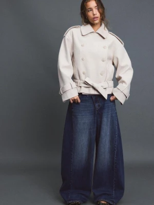 Obrázek produktu Stradivarius Trenčkot Oversize S Jemným Povrchem Režná