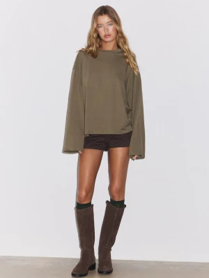 Obrázek produktu Stradivarius Tričko S Dlouhým Rukávem A Boxy Střihem Khaki