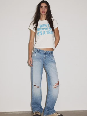 Obrázek produktu Stradivarius Tričko S Krátkým Rukávem A Potiskem White