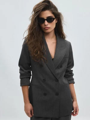Obrázek produktu Stradivarius Vypasované Pruhované Sako Na Knoflíky Grey
