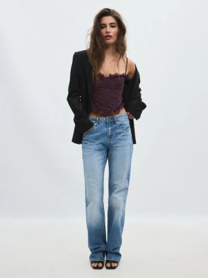 Obrázek produktu Stradivarius Vypasovaný Crop Top S Květinovým Potiskem Purple