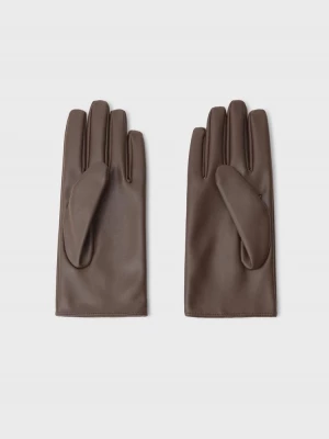 Obrázek produktu Stradivarius Základní Rukavice Z Imitace Kůže Hnědá