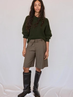 Obrázek produktu Stradivarius Základní Úpletový Svetr S Jemným Povrchem Khaki