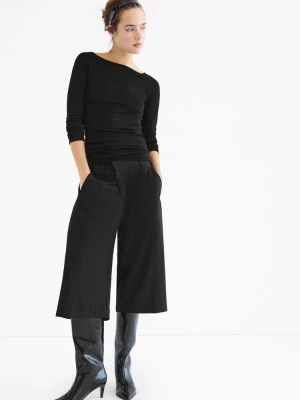 Obrázek produktu Stradivarius Základní Vlněný A Hedvábný Svetr S Lodičkovým Výstřihem Black