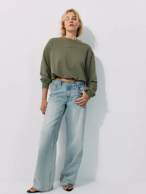 Obrázek produktu Stradivarius Zkrácená Mikina Balónovým Efektem Khaki