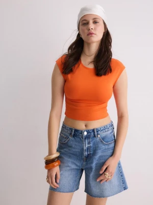 Obrázek produktu Stradivarius Zkrácené Tričko Mini Rukávem Orange